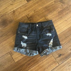 Gray denim shorts